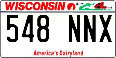 WI license plate 548NNX
