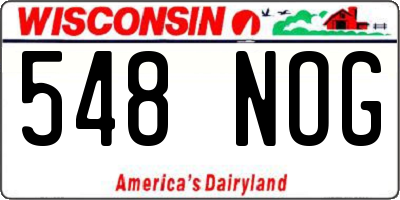 WI license plate 548NOG