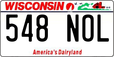 WI license plate 548NOL