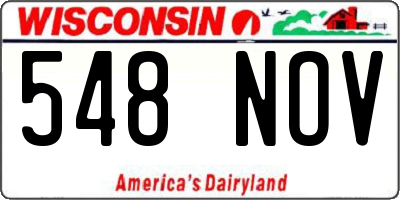 WI license plate 548NOV