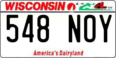 WI license plate 548NOY