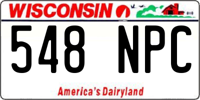 WI license plate 548NPC
