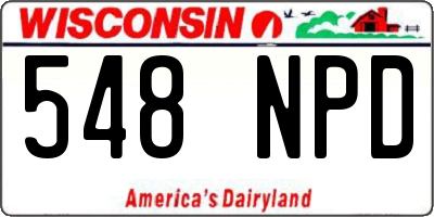 WI license plate 548NPD