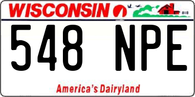 WI license plate 548NPE