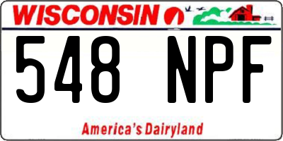WI license plate 548NPF
