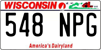 WI license plate 548NPG