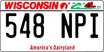 WI license plate 548NPI