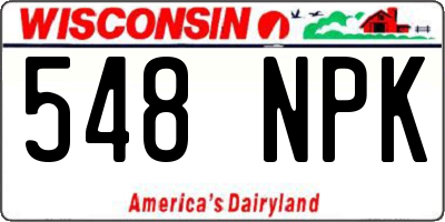 WI license plate 548NPK