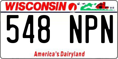 WI license plate 548NPN