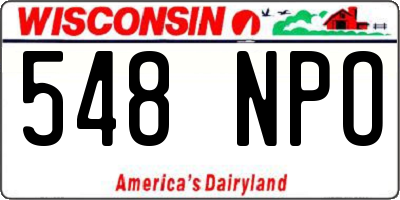 WI license plate 548NPO