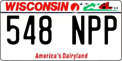 WI license plate 548NPP