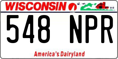 WI license plate 548NPR