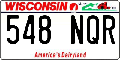 WI license plate 548NQR