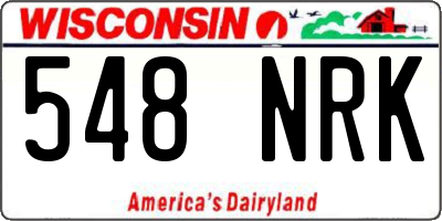 WI license plate 548NRK