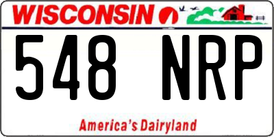 WI license plate 548NRP