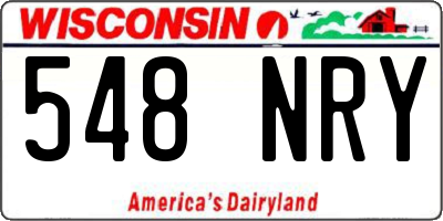 WI license plate 548NRY