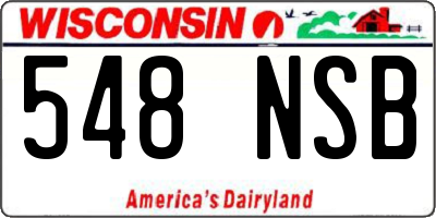 WI license plate 548NSB