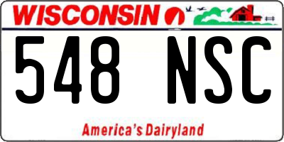 WI license plate 548NSC