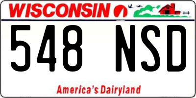 WI license plate 548NSD