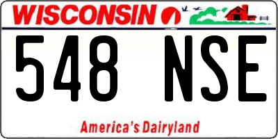 WI license plate 548NSE