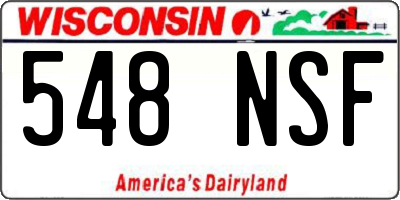 WI license plate 548NSF