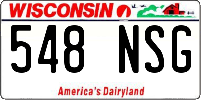 WI license plate 548NSG