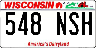 WI license plate 548NSH