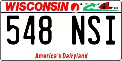 WI license plate 548NSI