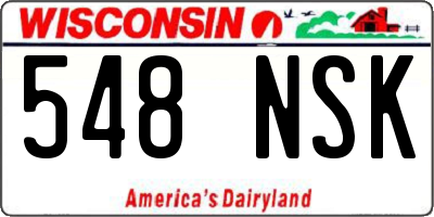 WI license plate 548NSK