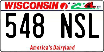 WI license plate 548NSL