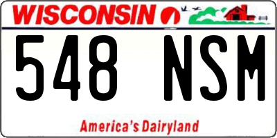 WI license plate 548NSM