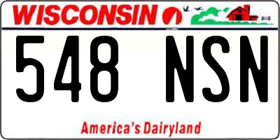 WI license plate 548NSN