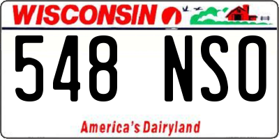 WI license plate 548NSO