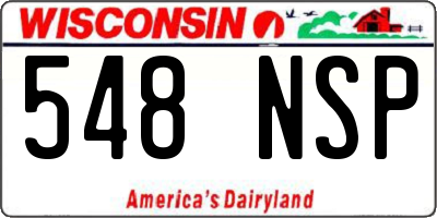 WI license plate 548NSP