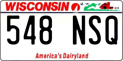 WI license plate 548NSQ