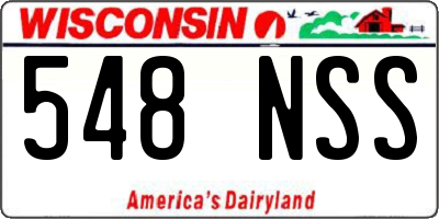 WI license plate 548NSS