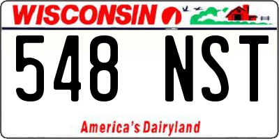 WI license plate 548NST