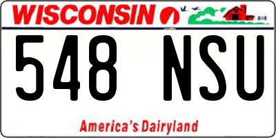 WI license plate 548NSU