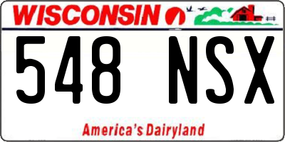 WI license plate 548NSX