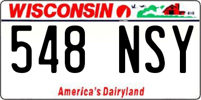 WI license plate 548NSY