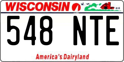 WI license plate 548NTE