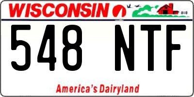 WI license plate 548NTF