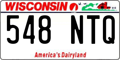 WI license plate 548NTQ