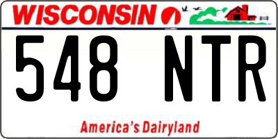 WI license plate 548NTR