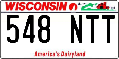 WI license plate 548NTT