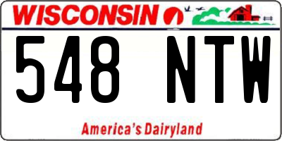 WI license plate 548NTW