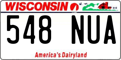 WI license plate 548NUA