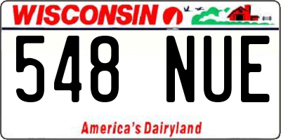 WI license plate 548NUE