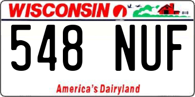 WI license plate 548NUF