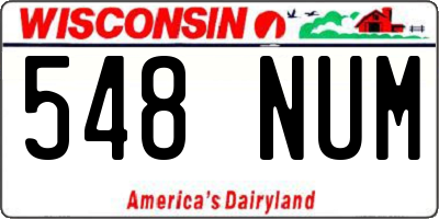 WI license plate 548NUM